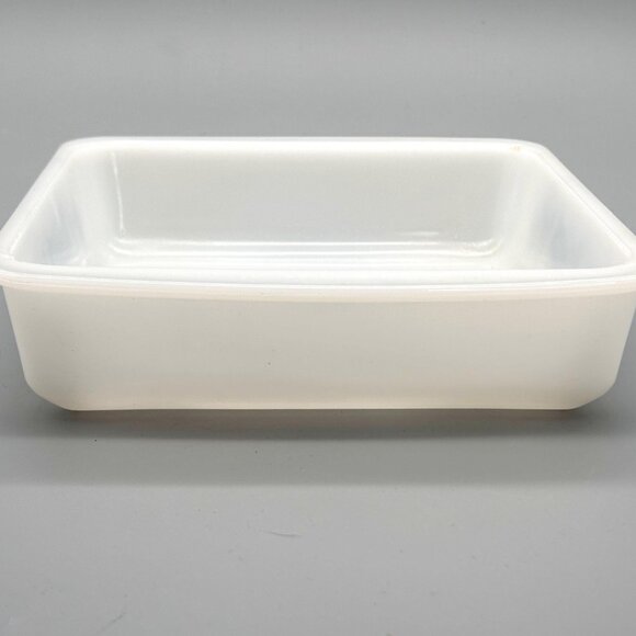 Vintage Glasbake Blue Floral Milk Glass Baking Dish J235 Square Eight Inch - Picture 3 of 7
